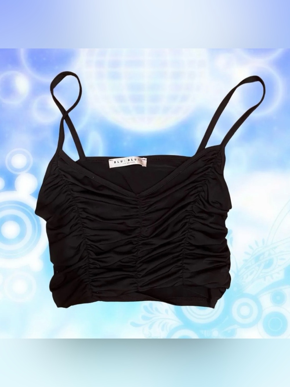 Black cropped tank top